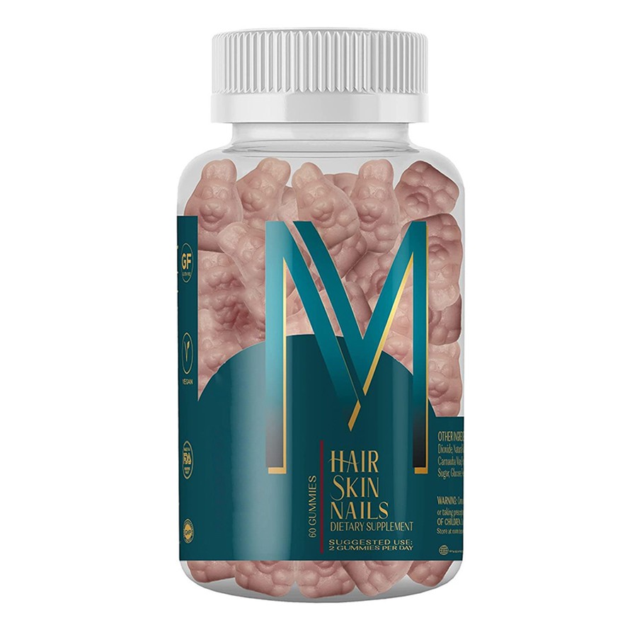 M Vlasové kožní nehty Dietní doplněk Gummies přírodní multivitamin pro živé vlasy, zářící silné nehty