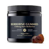 Berberine Gummies 1500 mg čistě himálajský extrakt Berberis pro imunitní podporu holistická wellness borůvka, bez cukru, bez cukru